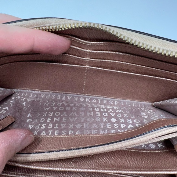 Kate Spade Laurel Way Neda Rose Gold Saffiano Leather Zip Around Wallet - Picture 5 of 12